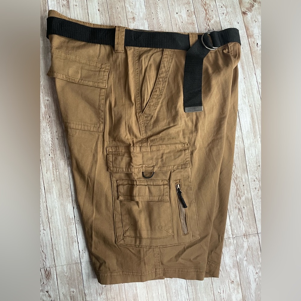 Modern Culture Men's Cargo Shorts with Belt 36W Dark Khaki - Picture 5 of 16